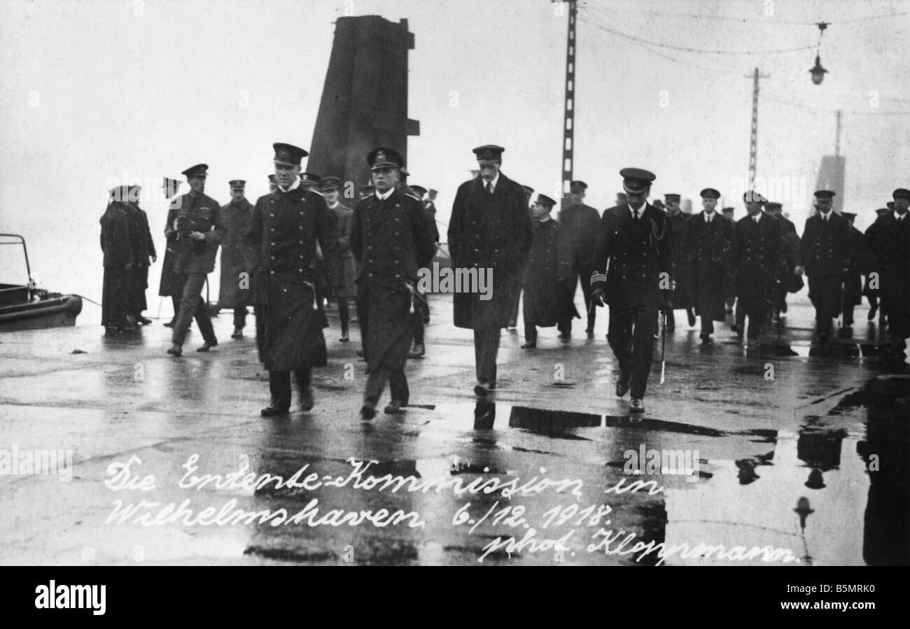 9 1918 126 A1 Commission Entente à Wilhelmshaven 1918 Fin de l'Armistice de 1918 de la guerre entre l'Allemagne et les Alliés le 11 11 1918 T Banque D'Images 9 1918 126 A1 Commission Entente à Wilhelmshaven 1918 Fin de l'Armistice de 1918 de la guerre entre l'Allemagne et les Alliés le 11 11 1918 T Banque D'Images