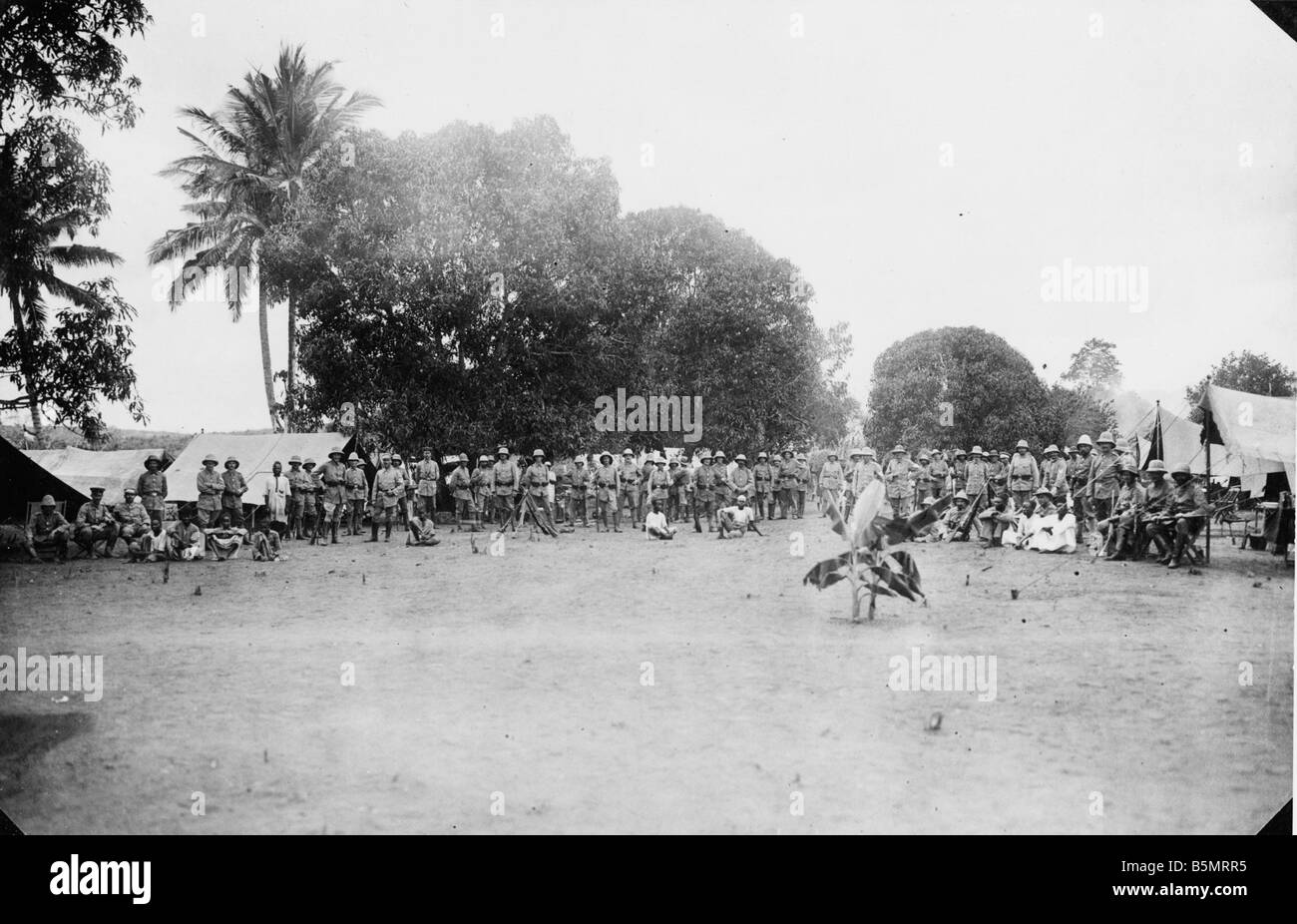 9AF 1914 A1 00 15 camp des forces coloniales Afrique orientale allemande Seconde Guerre mondiale 1 Guerre dans les colonies l'Afrique orientale allemande maintenant Tanzanie Germa Banque D'Images