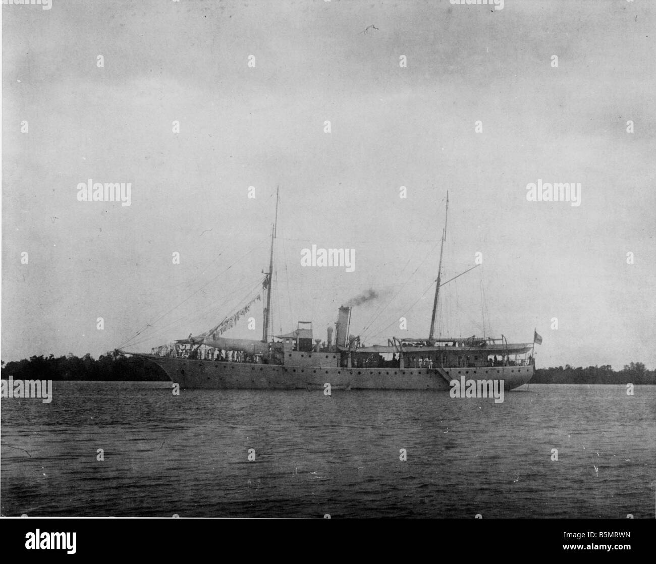 S M S Moewe Rufidji en Afrique orientale allemande Photo Tanzanie maintenant comme une colonie allemande 1884 1920 S M S Moewe Rufidji en 1914 Photo Banque D'Images