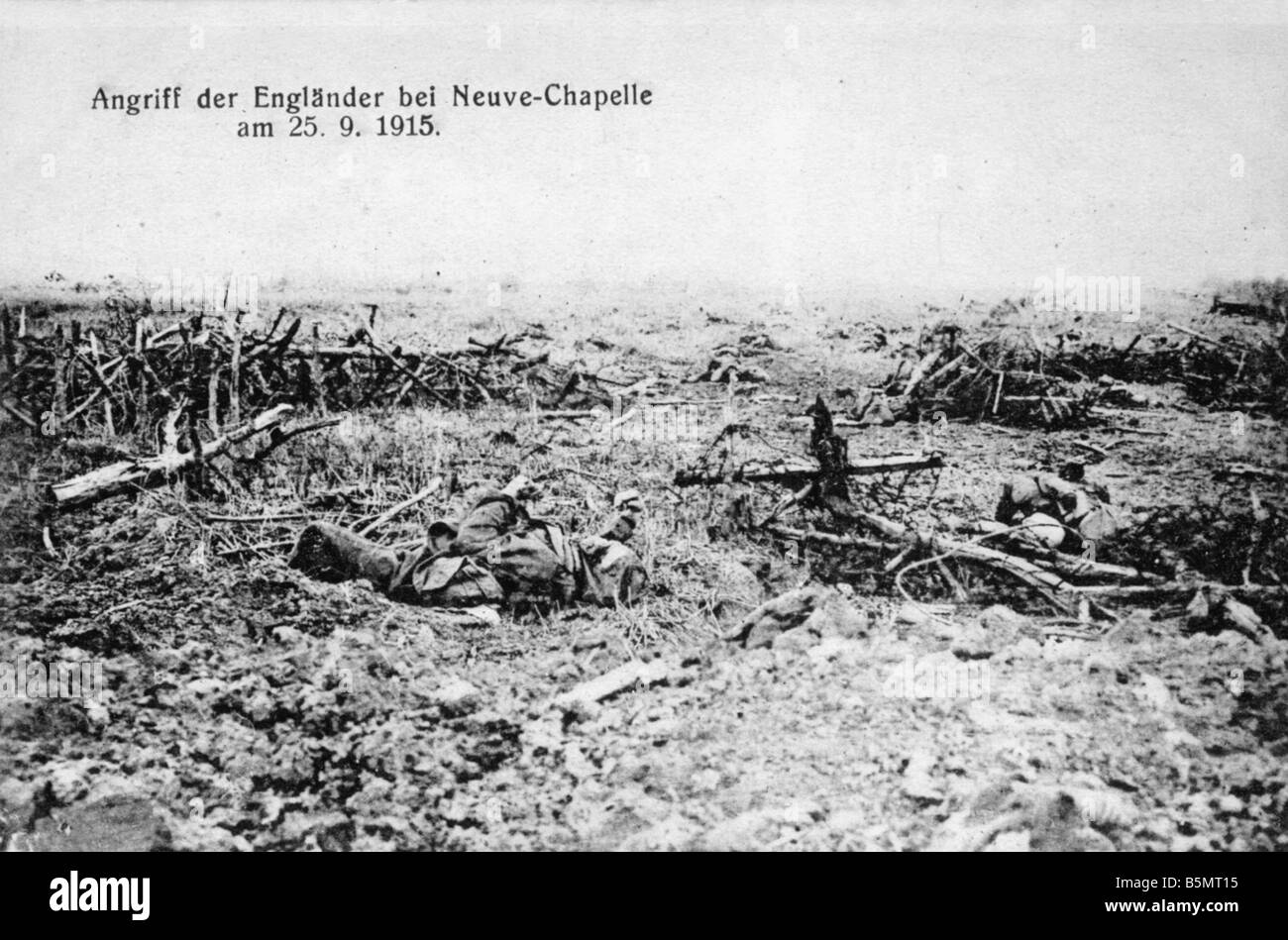 9FK 1915 9 25 A1 à Neuve Chapelle de bataille de la PREMIÈRE GUERRE MONDIALE La Première Guerre mondiale, la France la guerre de position à Neuve Chapelle Artois des unités britanniques Banque D'Images