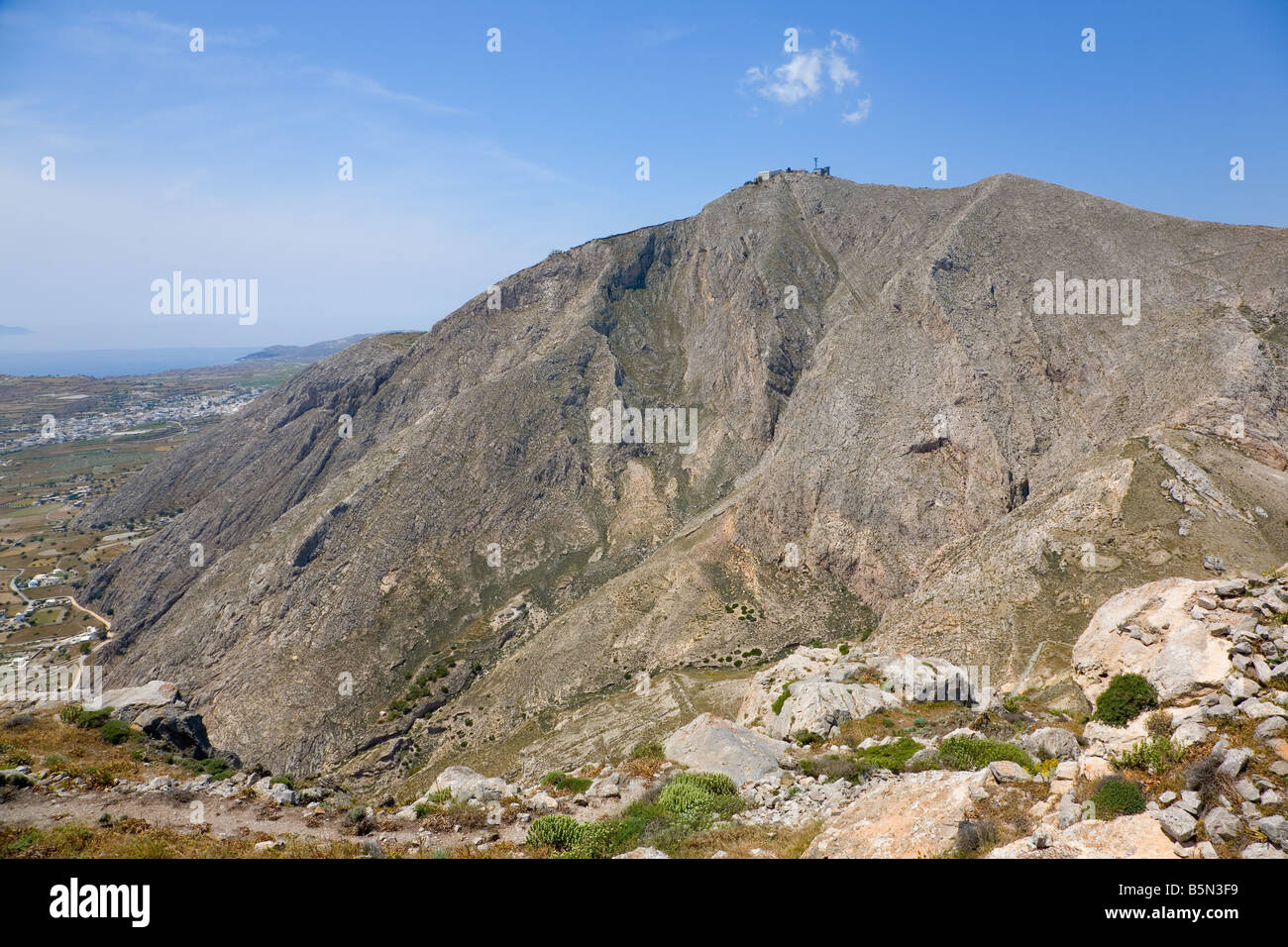 Profitis Ilias Mountain à Santorin, Grèce Banque D'Images