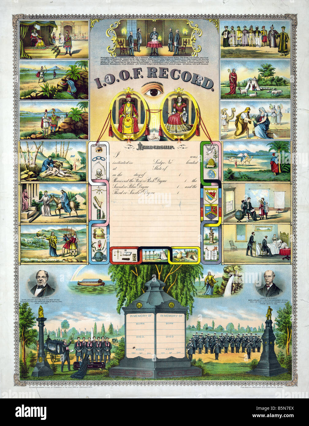 L'ordre de l'enregistrement de Odd Fellows Banque D'Images