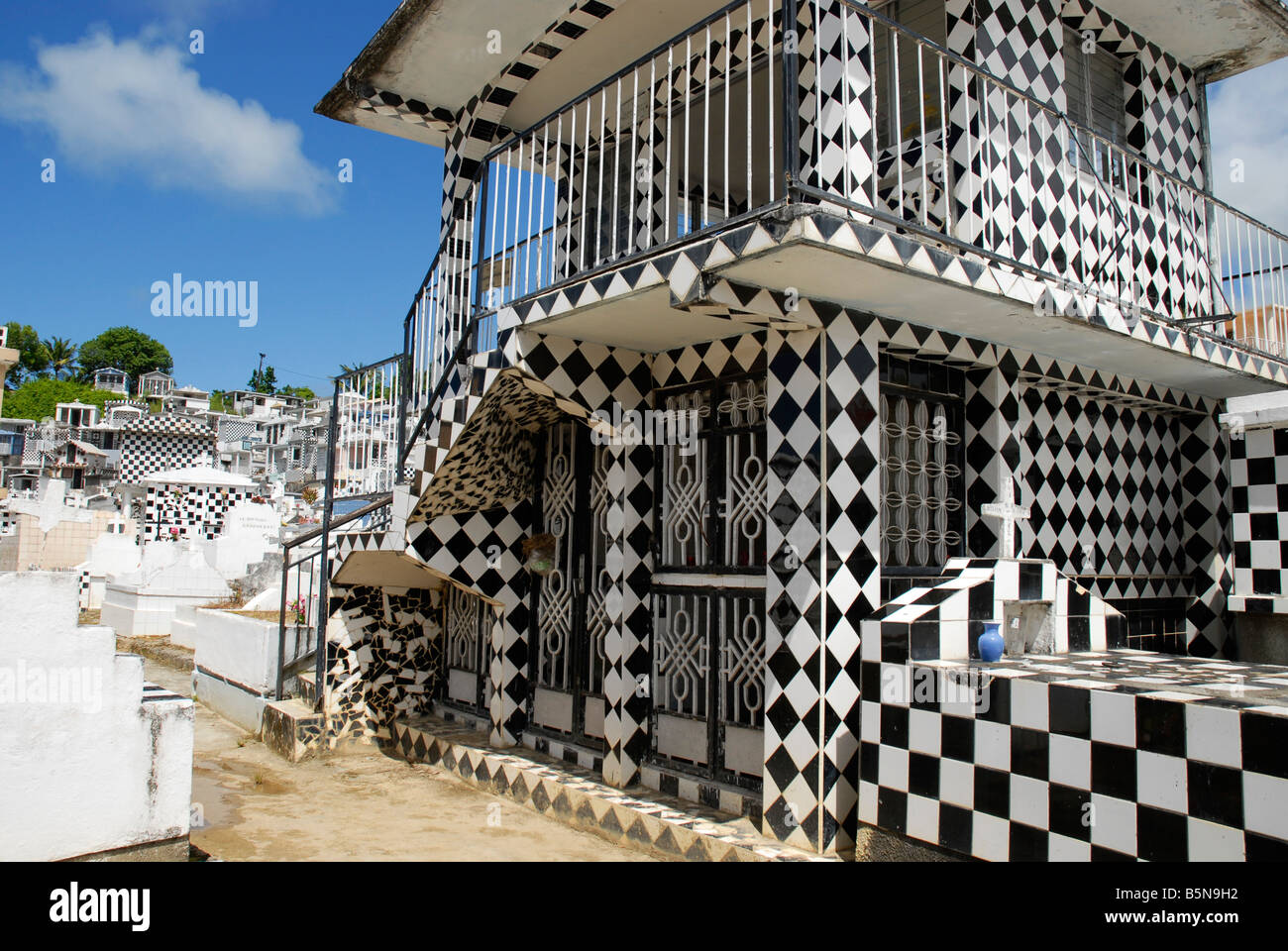 Cimetiere En Noir Et Blanc A Morne A L Eau Guadeloupe Antilles Francaises Photo Stock Alamy