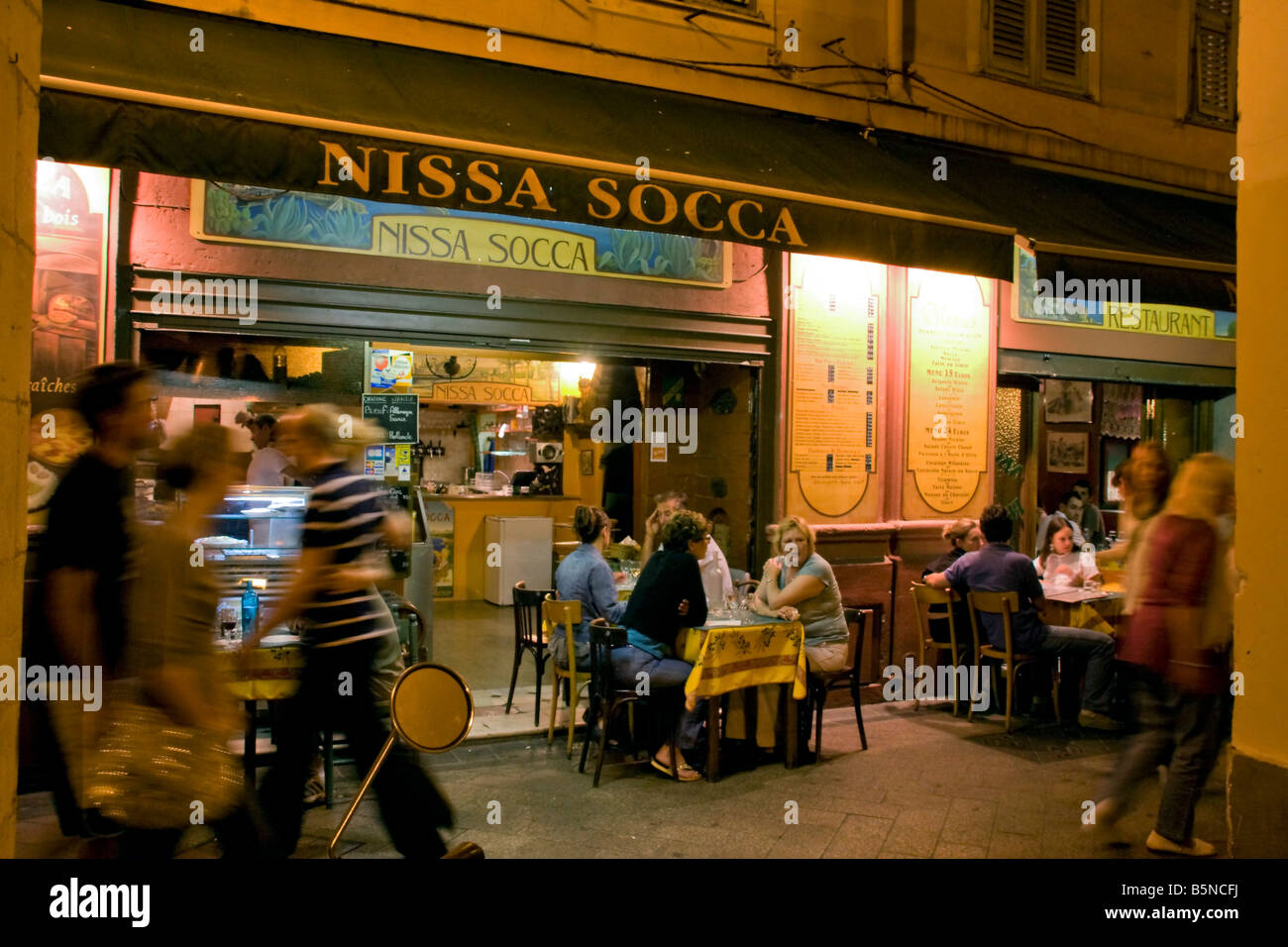 France Nice Reviera Français vieux centre-ville Restaurant Nissa Socca Banque D'Images