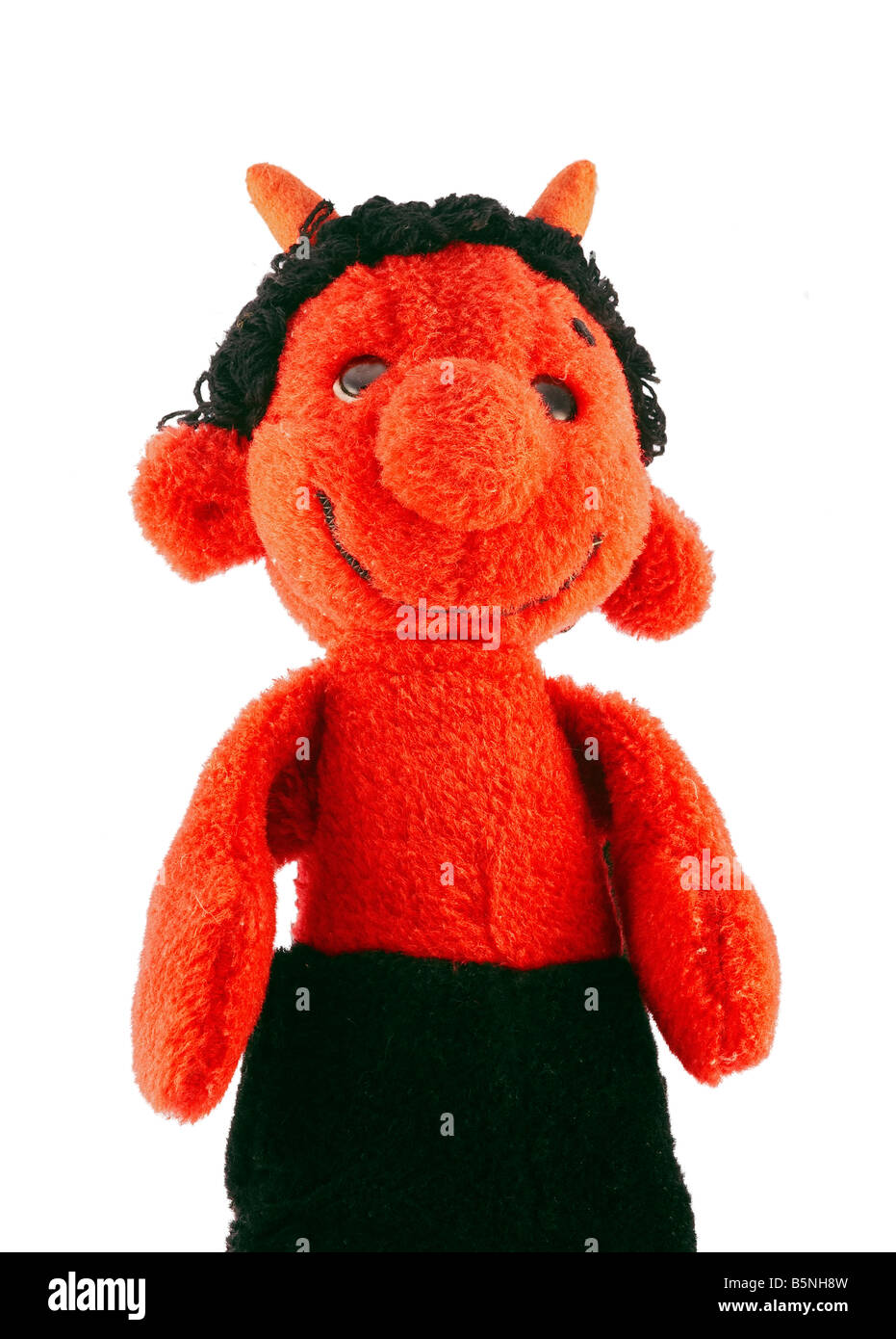 Détail de la marionnette à main - rouge petit diable poilu - old scratch - Toy - le jour de Saint Nicolas Banque D'Images