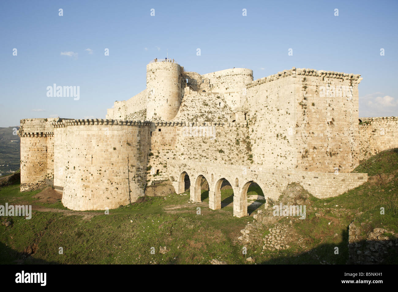 Krak des Chevaliers, château croisé, Syrie.Qalaat Al Hosn. Banque D'Images