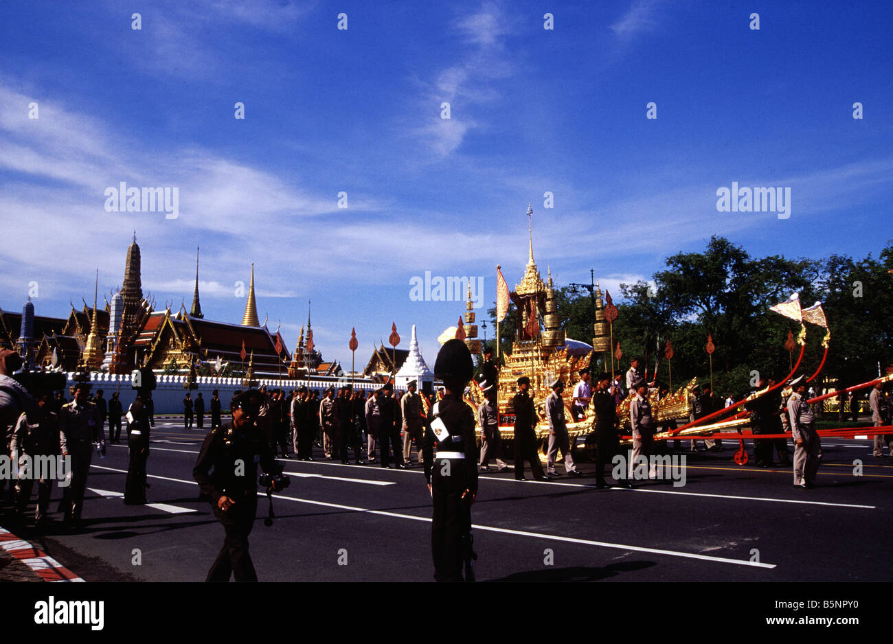 Le char royal pendant la répétition pour la Princesse Galyani Vadhana's royal cremation à Sanam Luang, Bangkok Banque D'Images