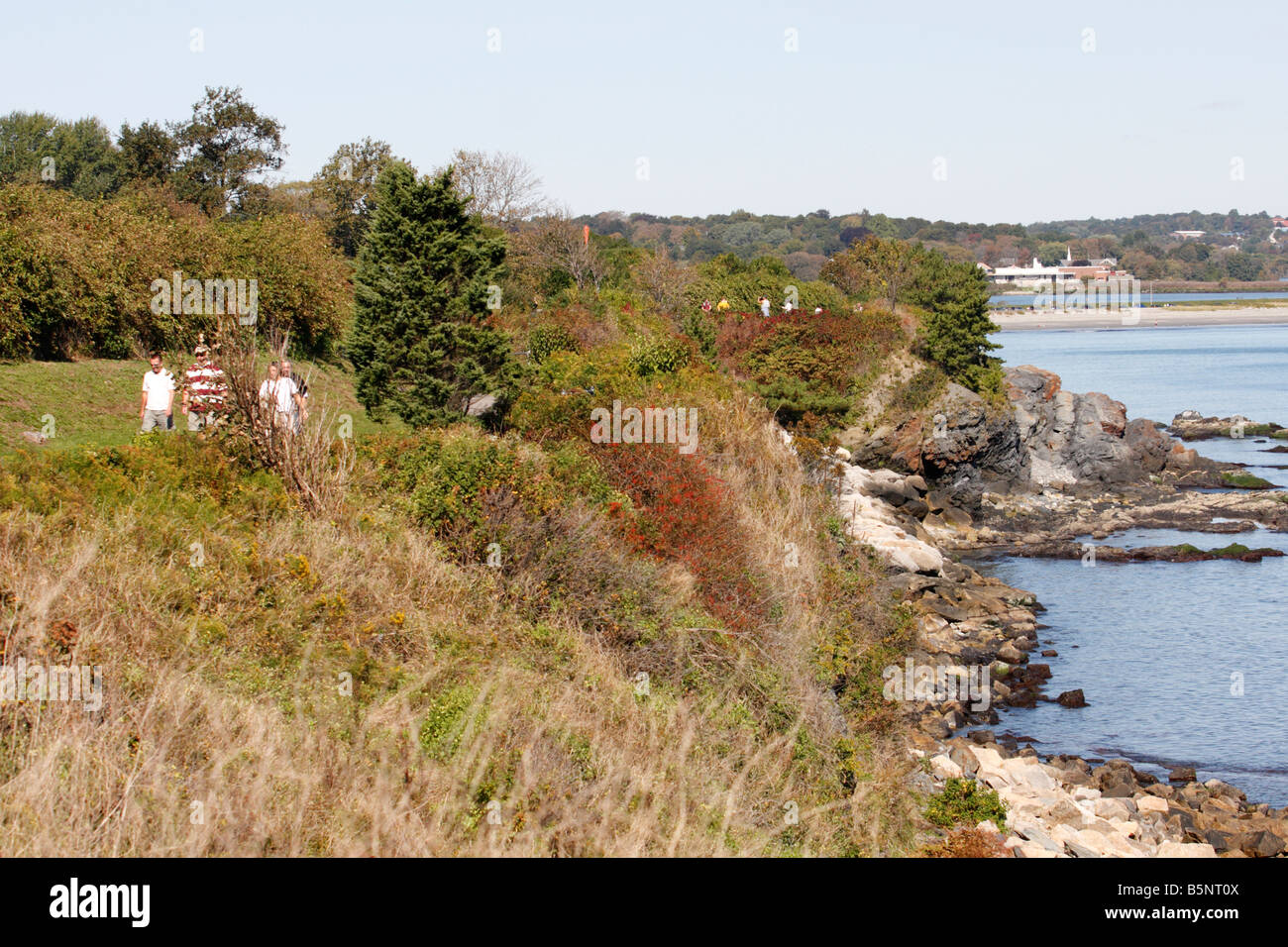 Cliff Walk à Newport, Rhode Island Banque D'Images