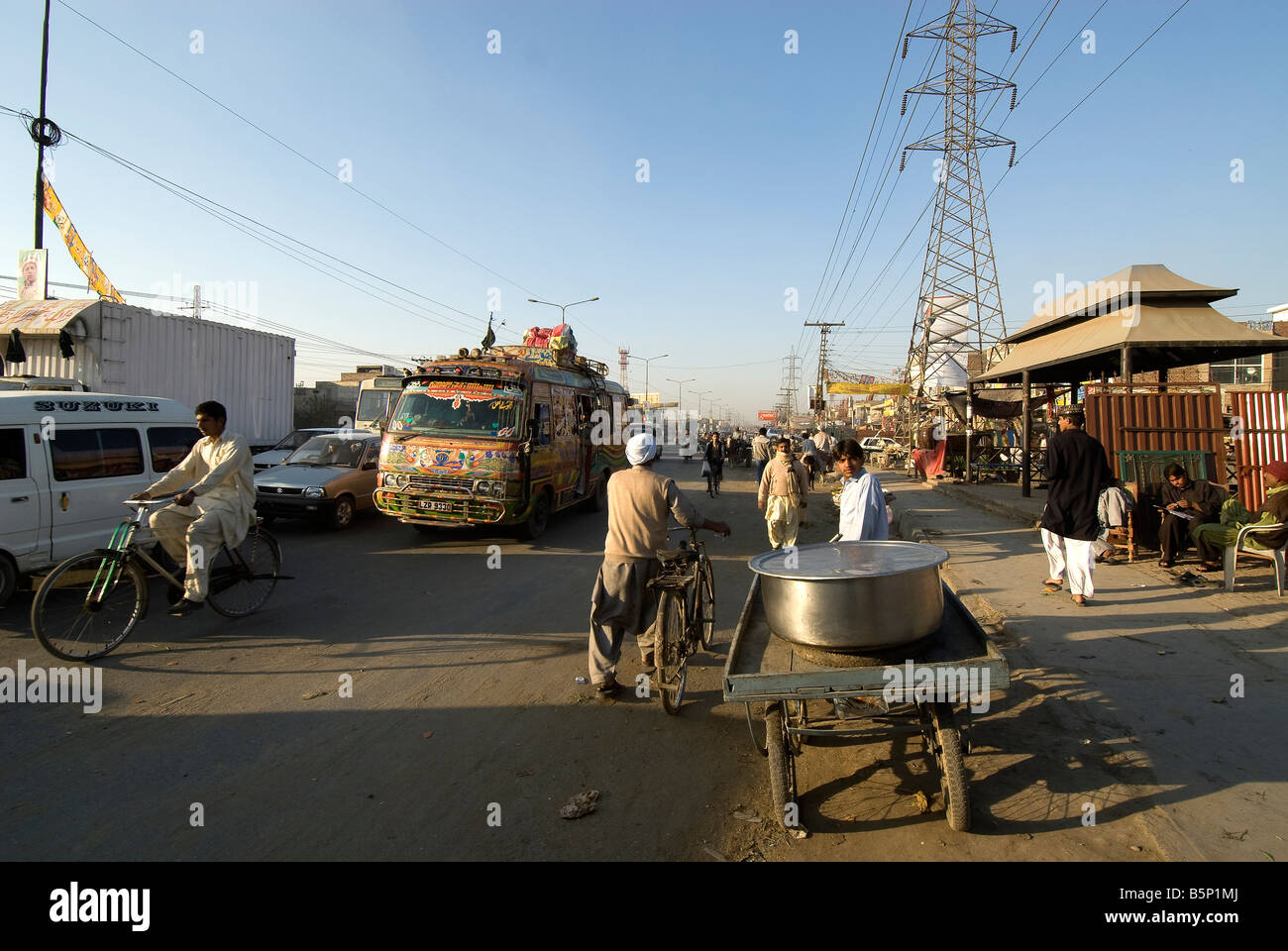 Le trafic général Lahore Pakistan Banque D'Images