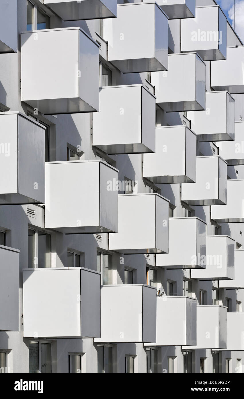 Développement résidentiel à Barking East London intégrant une bibliothèque et un hôtel Banque D'Images