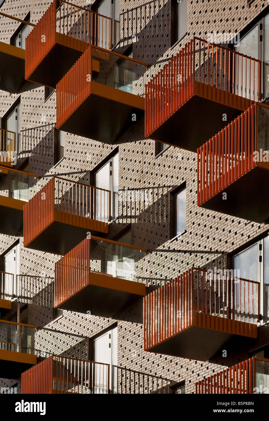 Développement résidentiel à Barking East London intégrant une bibliothèque et un hôtel Banque D'Images
