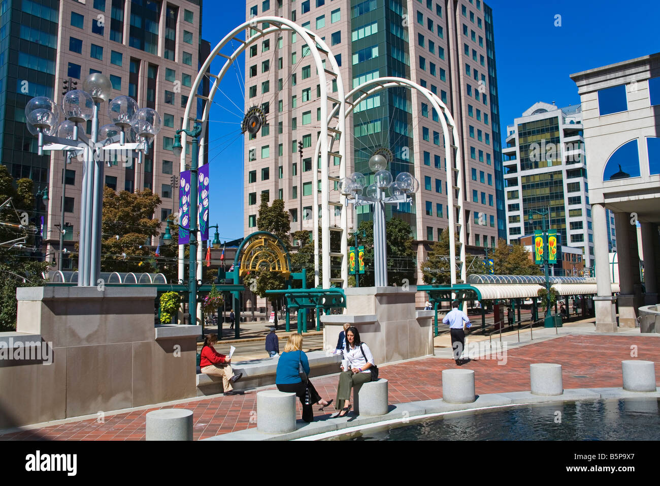 Fountain Plaza sur la rue Main Buffalo New York State USA Banque D'Images