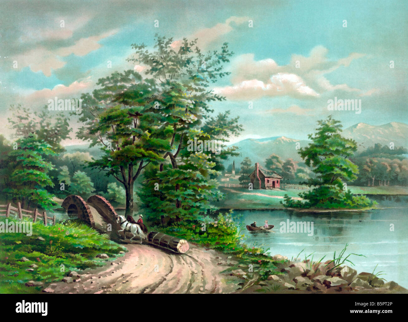 Heure d'été Stream dans la campagne Banque D'Images