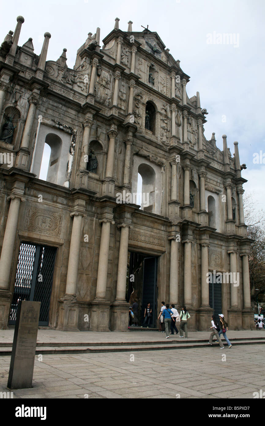 Ruines de l'église St Paul Macau Avril 2008 Banque D'Images