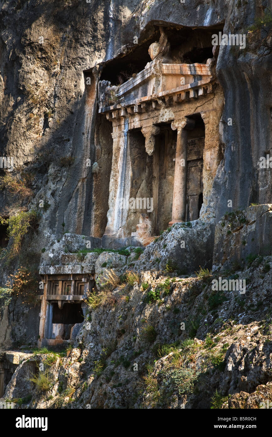 Rock lycienne tombe à Fethiye Turquie Banque D'Images