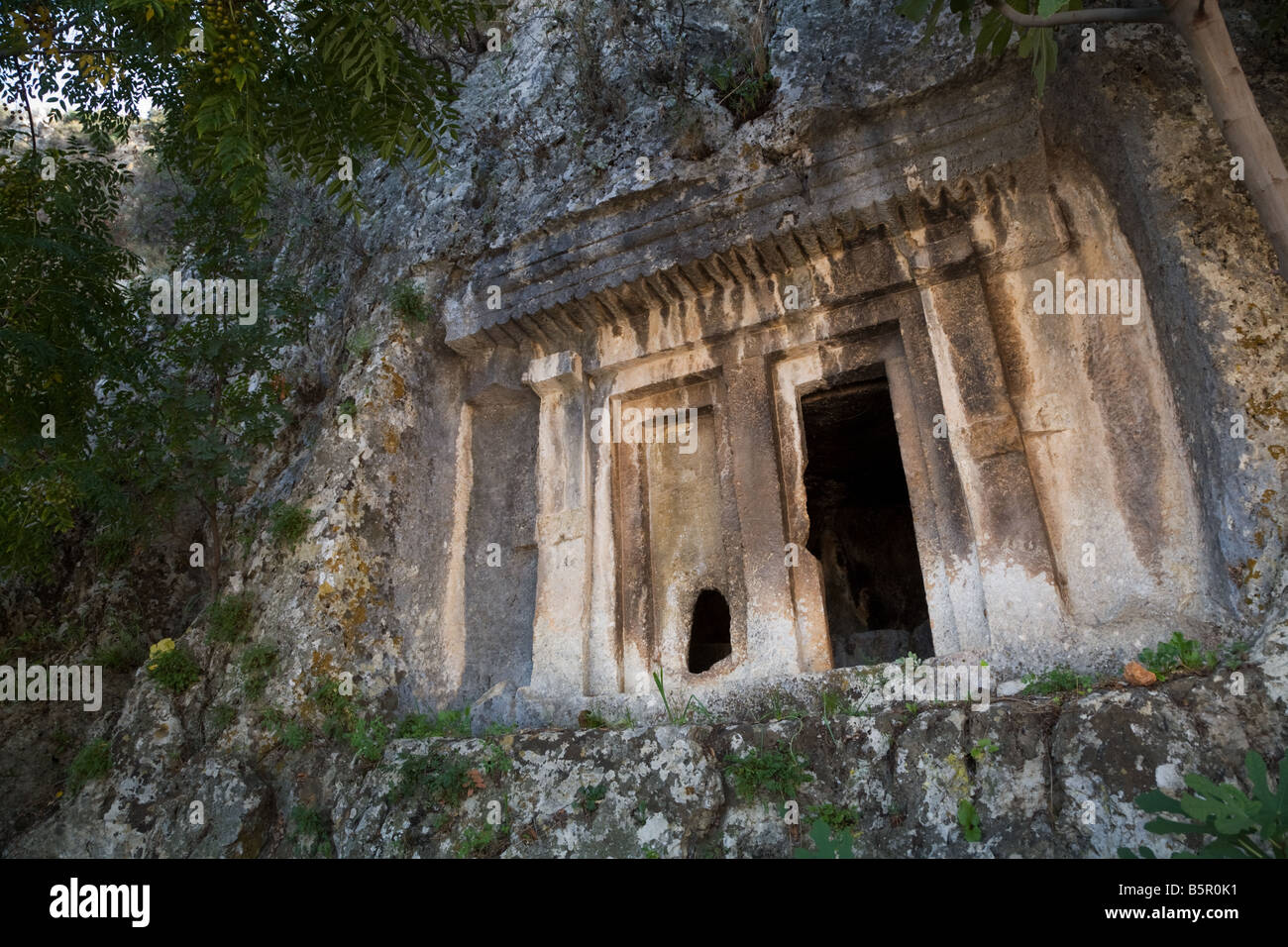 Rock lycienne tombe à Fethiye Turquie Banque D'Images