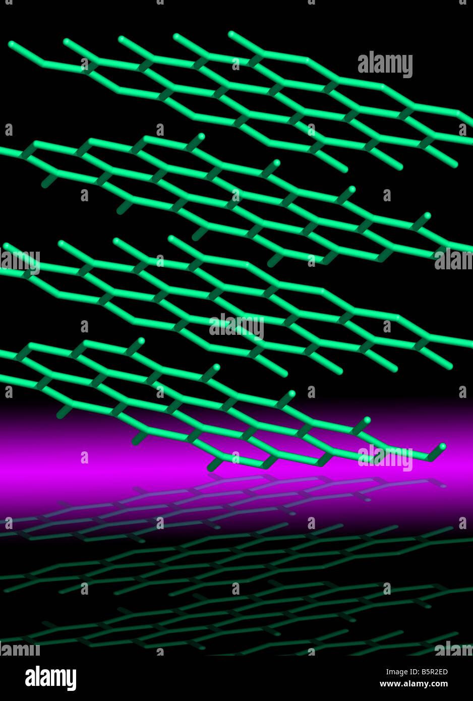 Le minéral en graphite avec diamond et fullerène est l'un des allotropes du carbone Banque D'Images