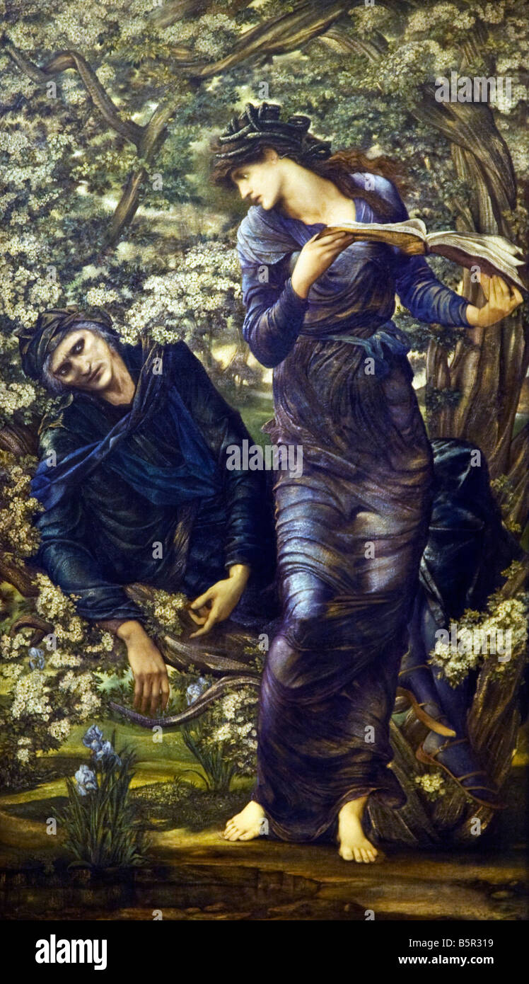 De séduisant par Edward Coley Burne-Jones Merlin 1872-1877 Galerie Levier Dame Port Sunlight Model Village Wirral Banque D'Images