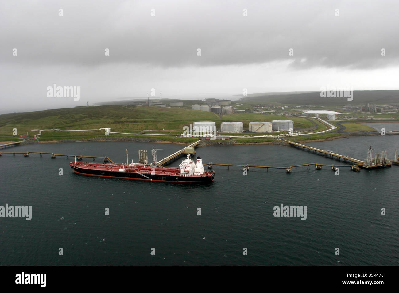 Terminal pétrolier de Sullom Voe Shetland Banque D'Images