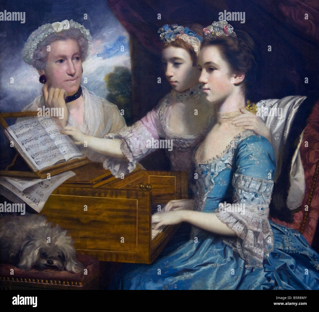 Détail de Mme Paine et ses filles peint par Sir Joshua Reynolds en 1767 Levier Dame Galerie dans Port Sunlight Banque D'Images