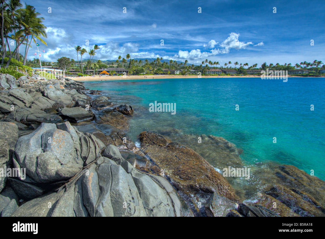 Napili Bay et plage, Maui, Hawaii. Banque D'Images
