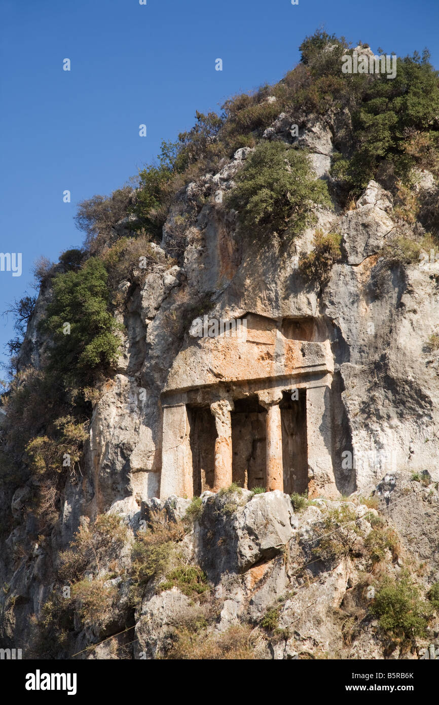 Rock lycienne tombe à Fethiye Turquie Banque D'Images