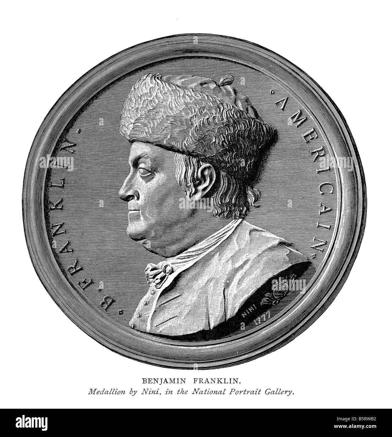 Benjamin Franklin, le médaillon par Nini Banque D'Images