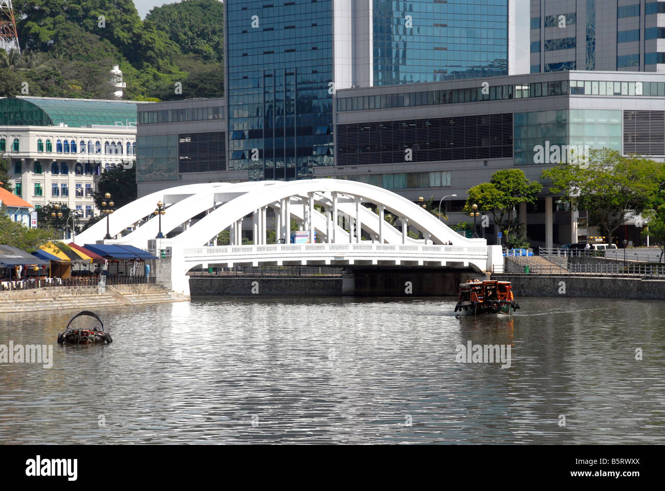 Pont sur la rivière Singapour Singapour Banque D'Images