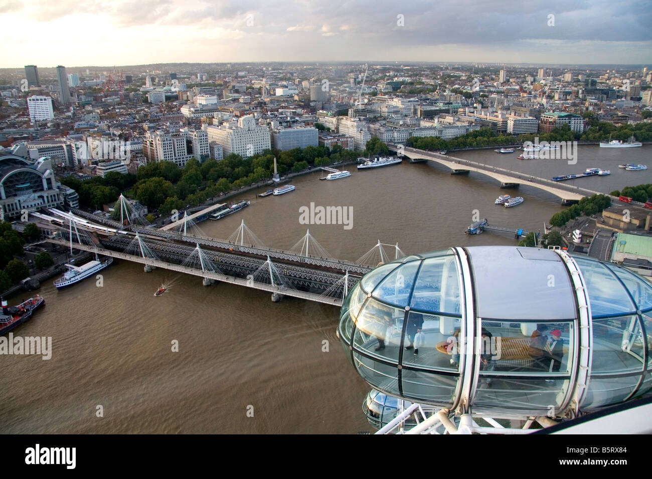 Vue de la ville de Londres à partir de l'Oeil de Londres Angleterre Banque D'Images