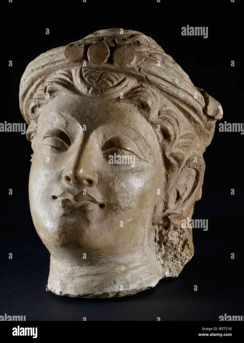 Chef du Bouddha Gandhara stuc du Pakistan National Museum de New Delhi 66,233 Banque D'Images