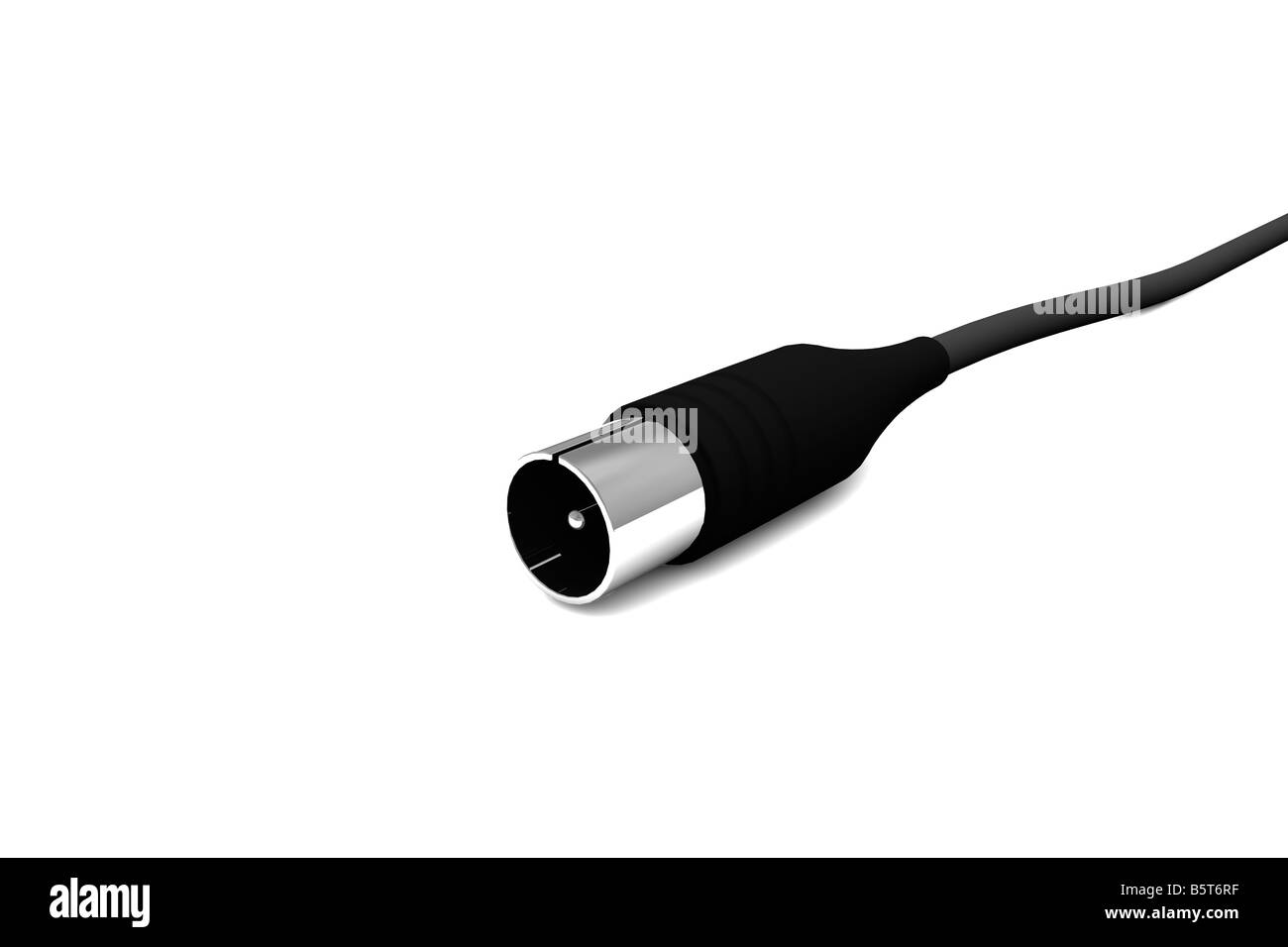 Câble avec connecteur d'antenne de télévision Banque D'Images