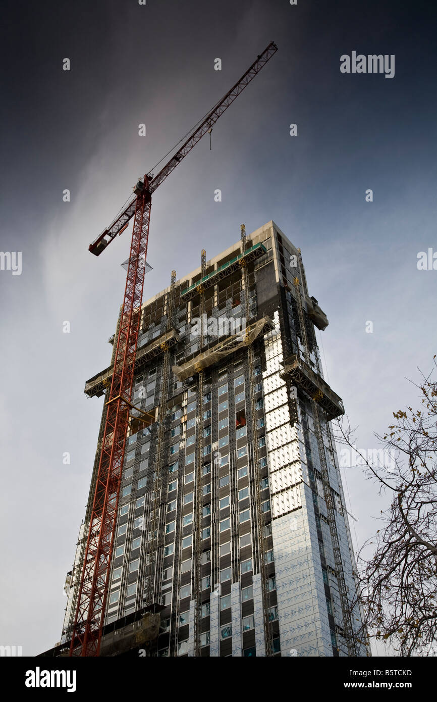 La tour en construction à Leeds. Banque D'Images