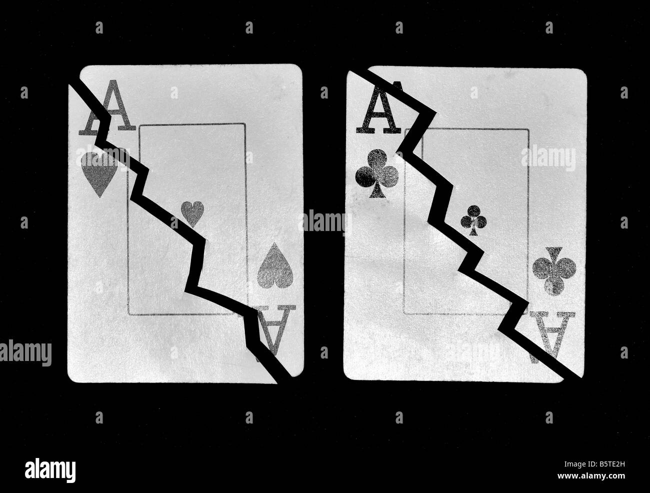 Une parfaite illustration de ce que c'est d'avoir votre aces fissuré dans le cruel jeu de poker (pas de limite, limite, hold'em) Banque D'Images