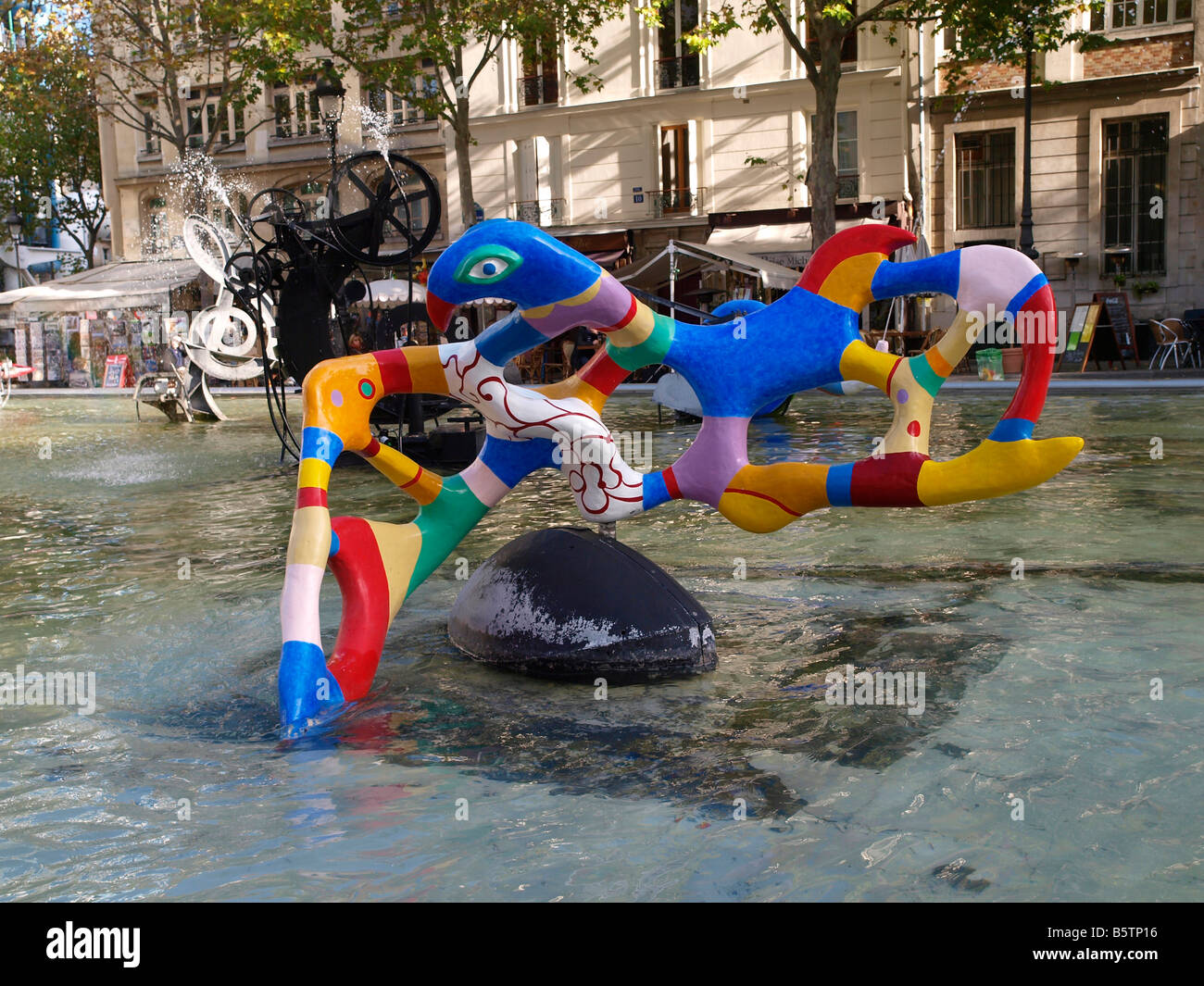 Fontaine Stravinski Place Igor Stravinski Beaubourg, Les Halles, Paris Banque D'Images