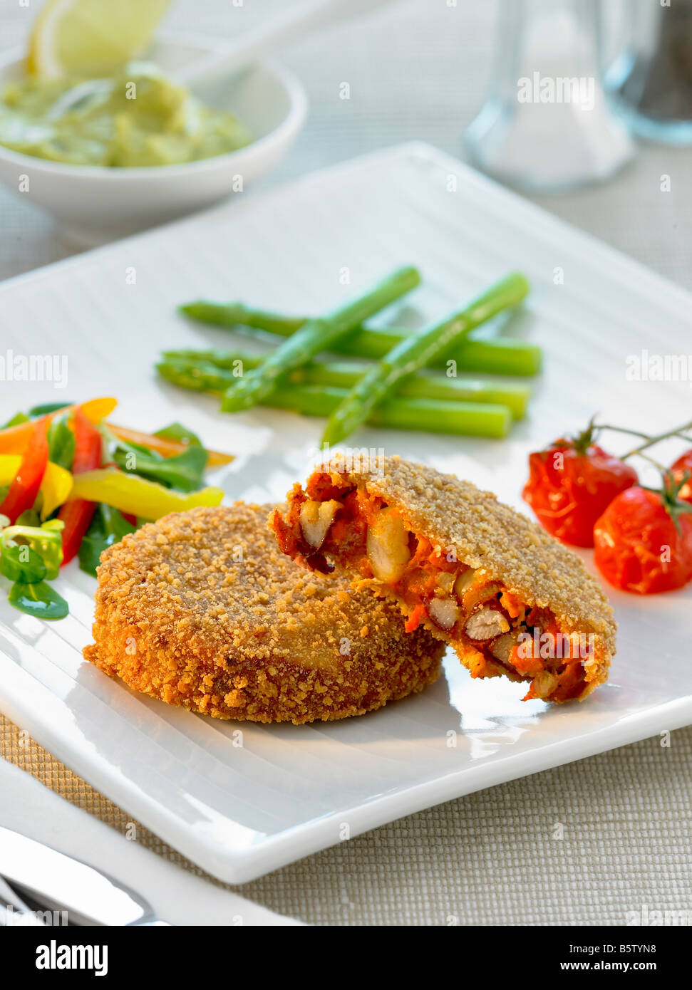 Burger de haricots épicés Banque D'Images