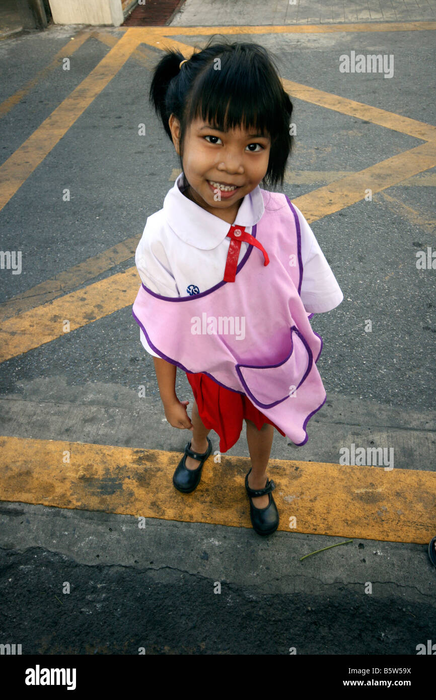 Jeune fille thaïe sur street à Bangkok Banque D'Images