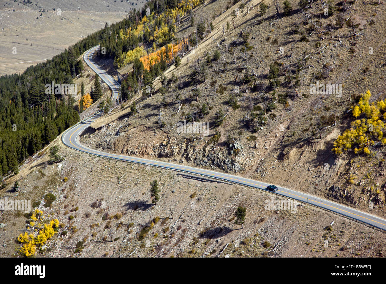 La Beartooth Scenic Byway (Rt. 212) (10 947 Beartooth Pass croix') entre Cooke City, Wyoming, et Red Lodge, Montana, USA Banque D'Images
