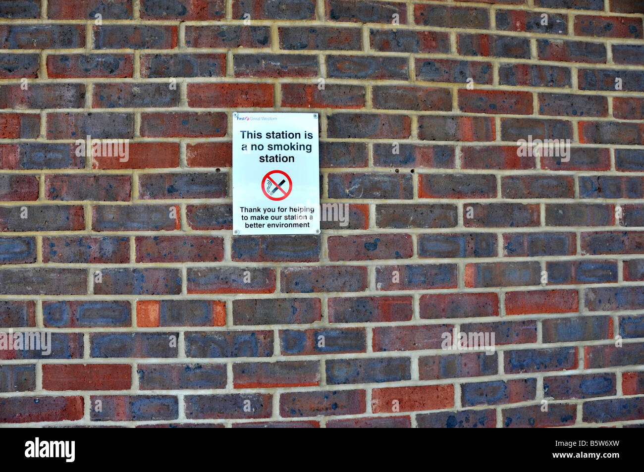 Ne pas fumer dans la gare, Oxford, UK Banque D'Images