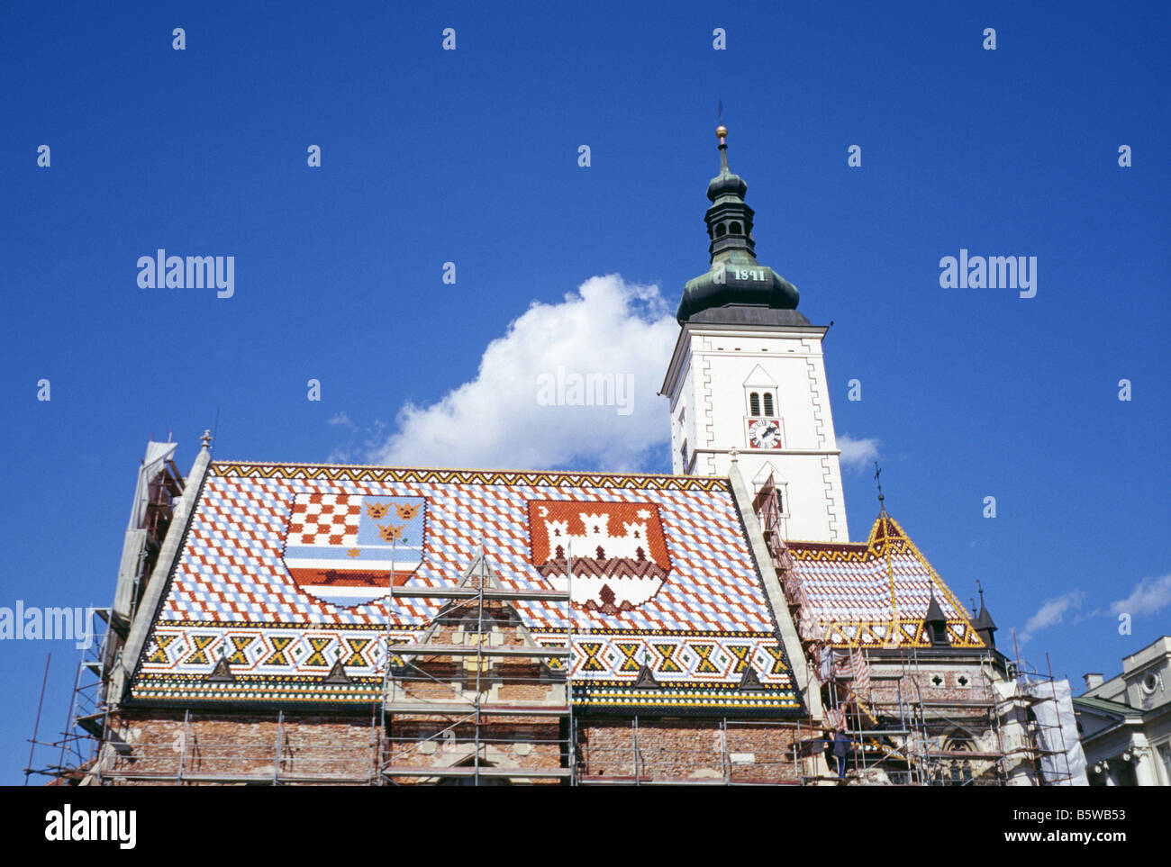 L'église St Marc à Zagreb, Croatie Banque D'Images