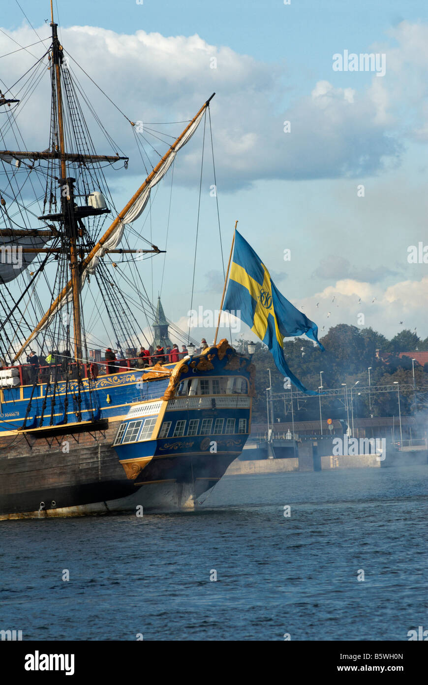 Compagnie des Indes Götheborg à Ystad 2008 Réplique de 1745 Banque D'Images