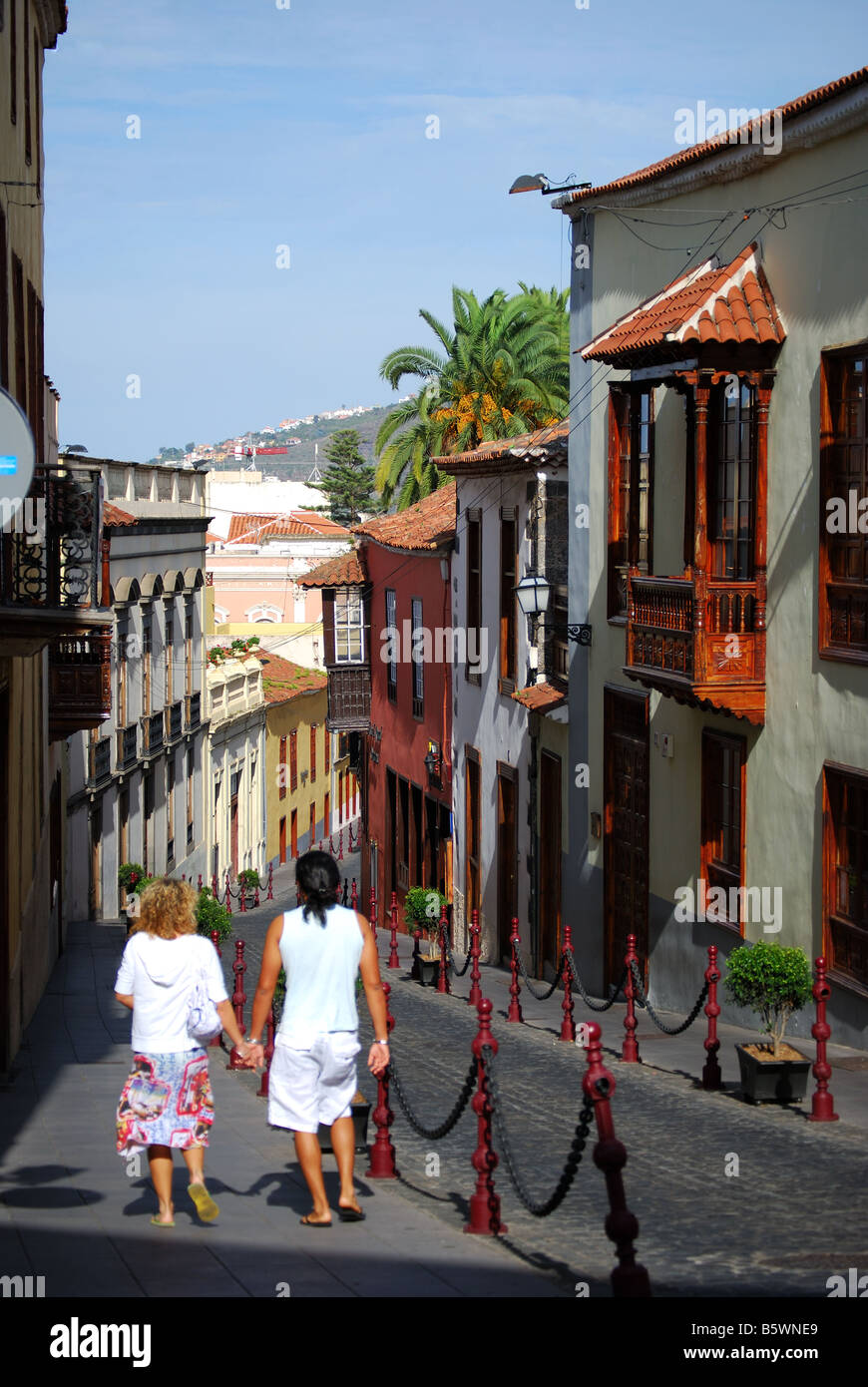 Calle Carrera, La Orotava, Tenerife, Canaries, Espagne Banque D'Images