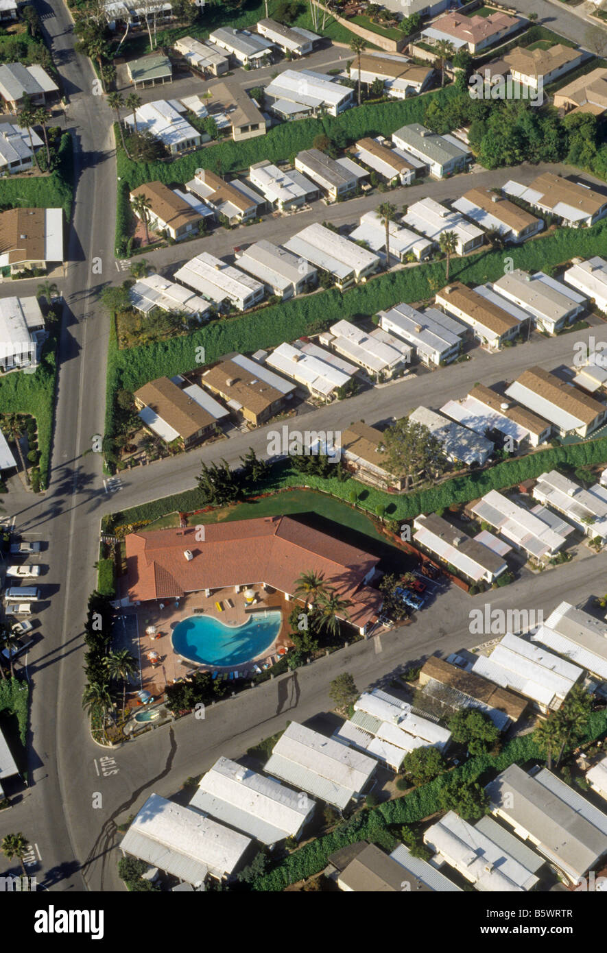 Vue aérienne de mobile home Park en Californie du Sud Banque D'Images