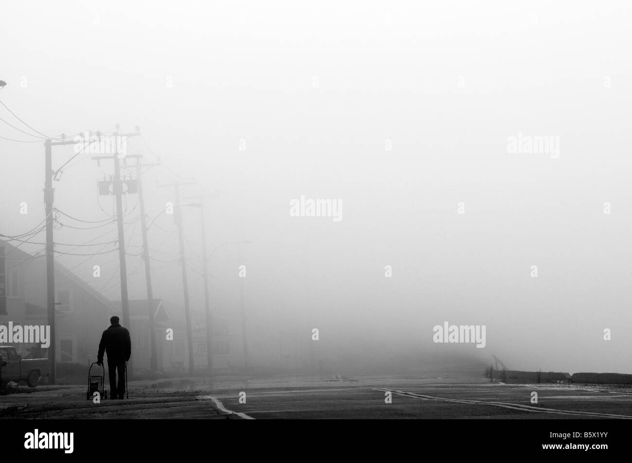 Brouillard à la rue Mont St Pierre Banque D'Images