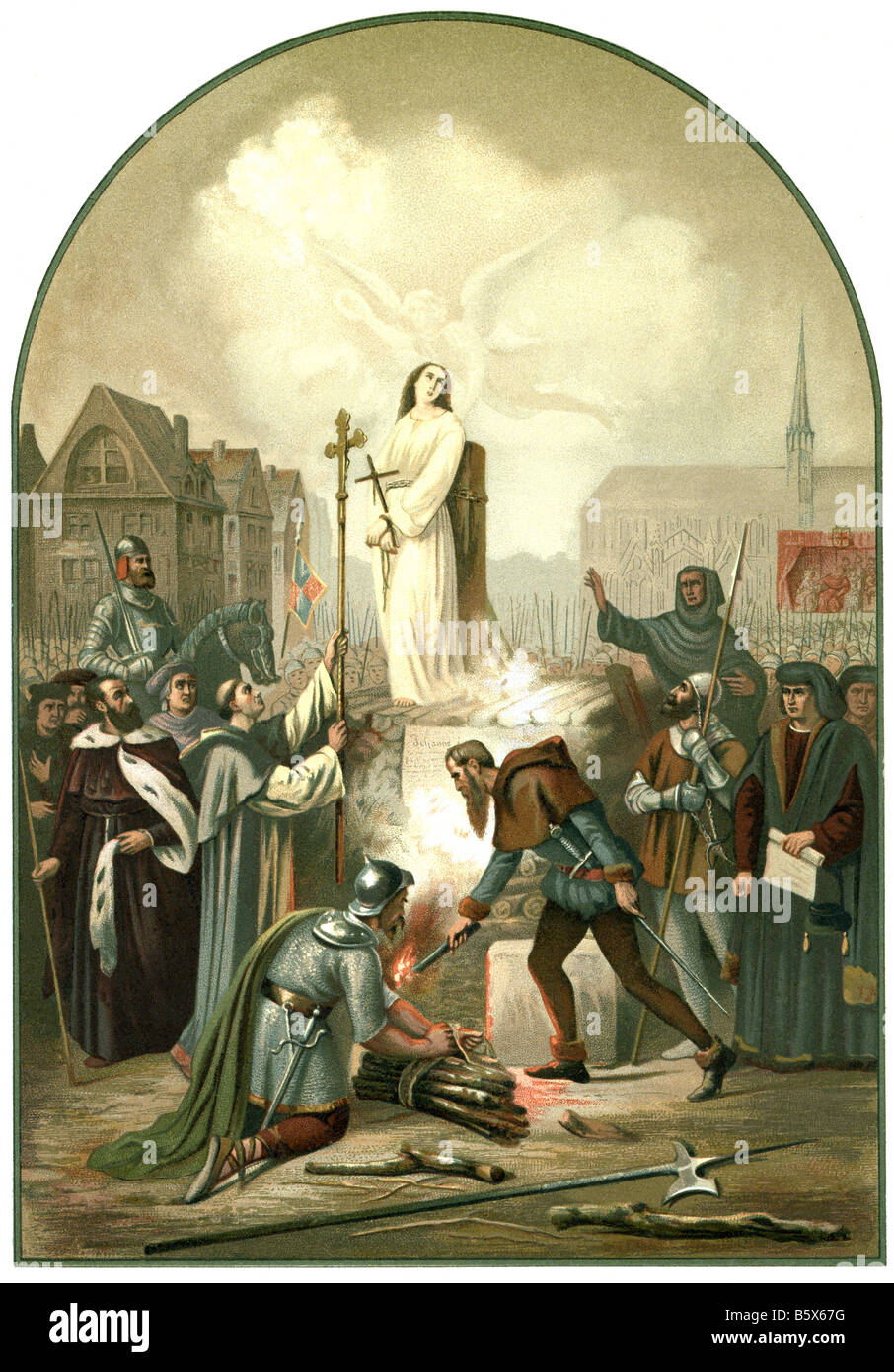 Jeanne d'Arc au bûcher Banque D'Images