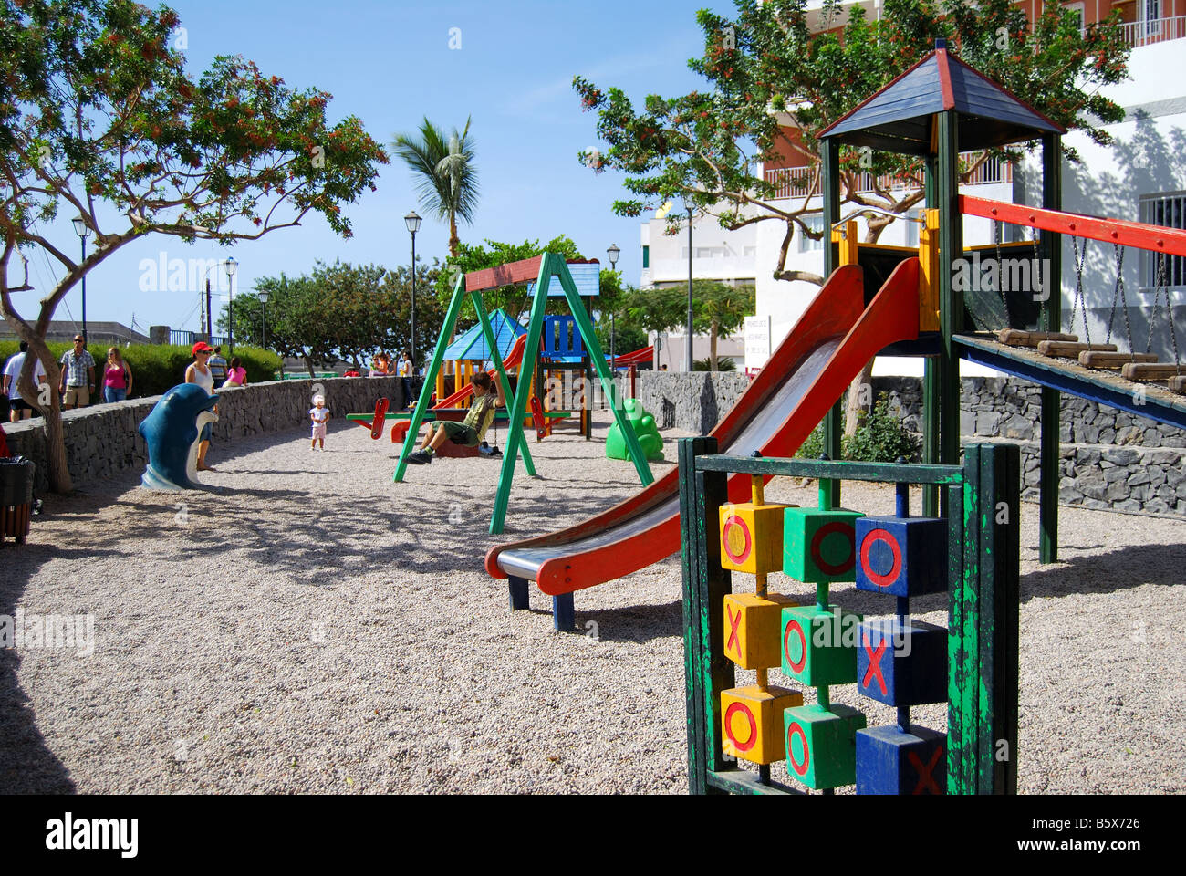 Aire de jeux, Playa de San Juan, Tenerife, Canaries, Espagne Banque D'Images