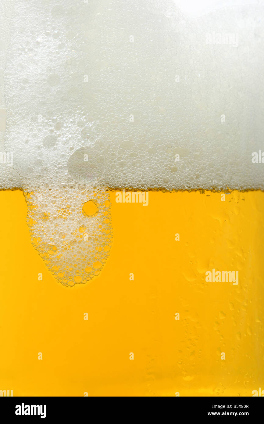 Libre de bière et des bulles Banque D'Images