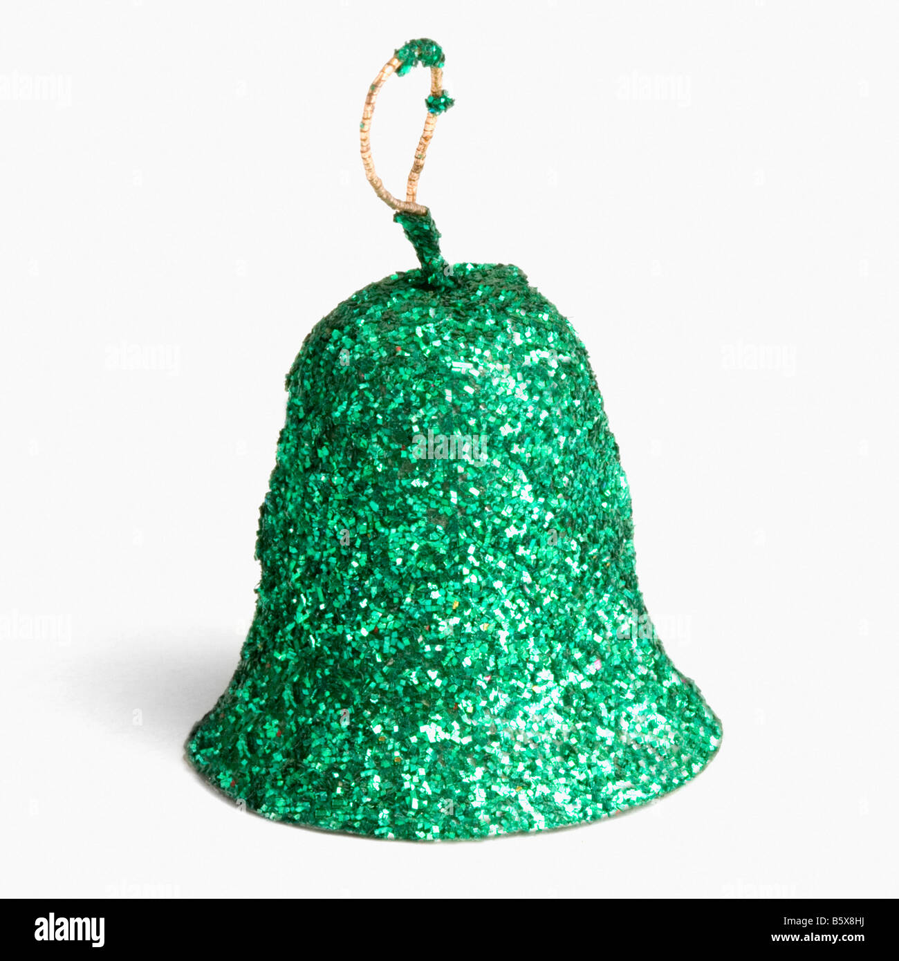 Close-up of a Green Christmas bell Banque D'Images