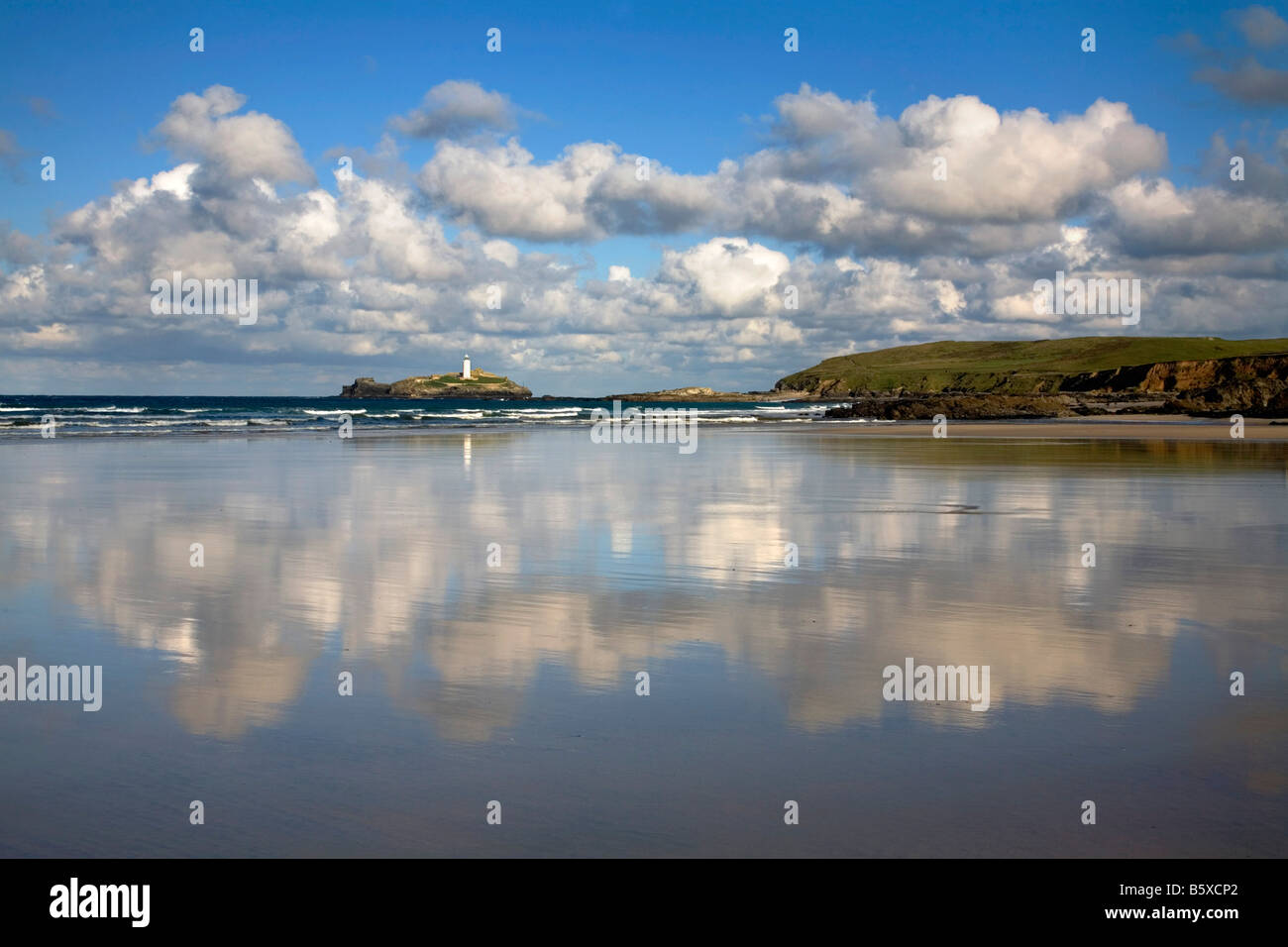 Gwithian godrevy et Cornwall Beach Banque D'Images