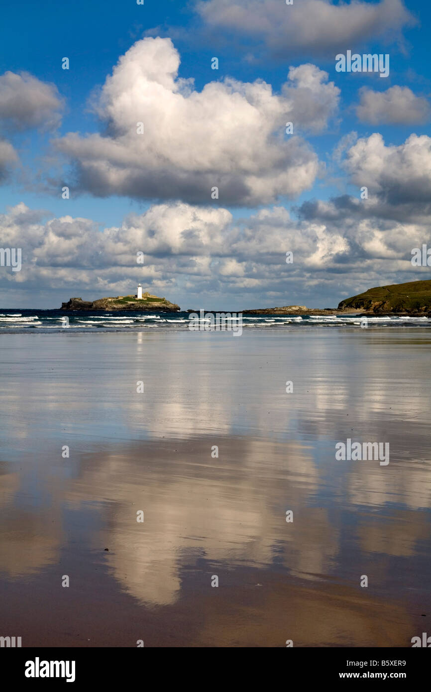 Gwithian godrevy et Cornwall Beach Banque D'Images