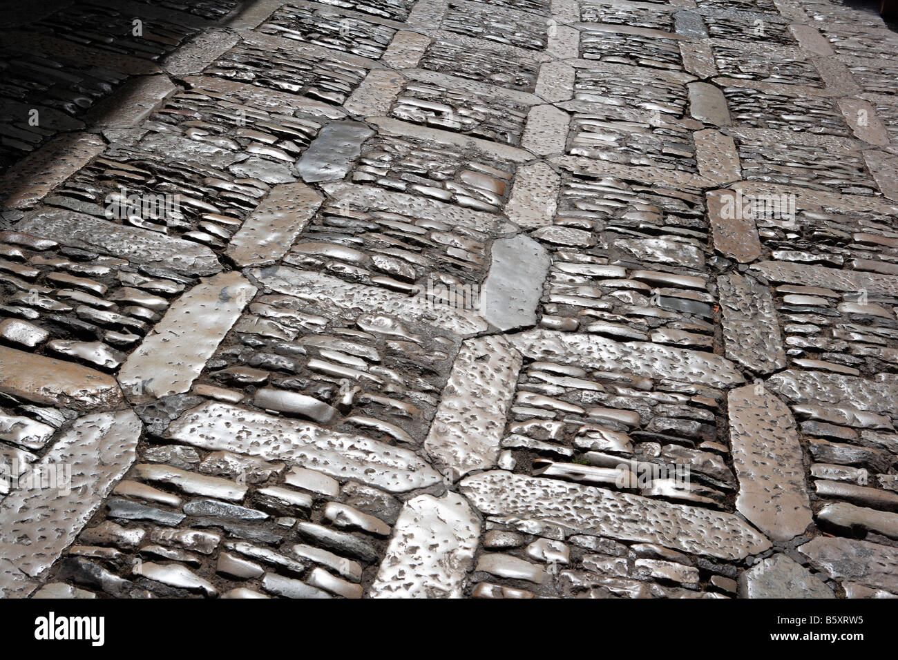 Rues pavées d'Erice, Sicile Banque D'Images